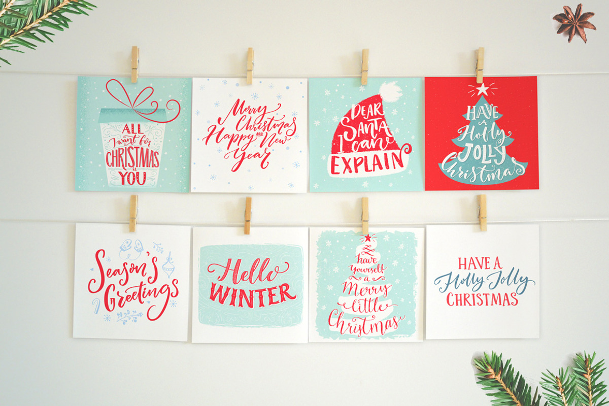 Christmas cards with hand lettering, an Illustration by Anna's Creative Store (Photo 3 of 5)