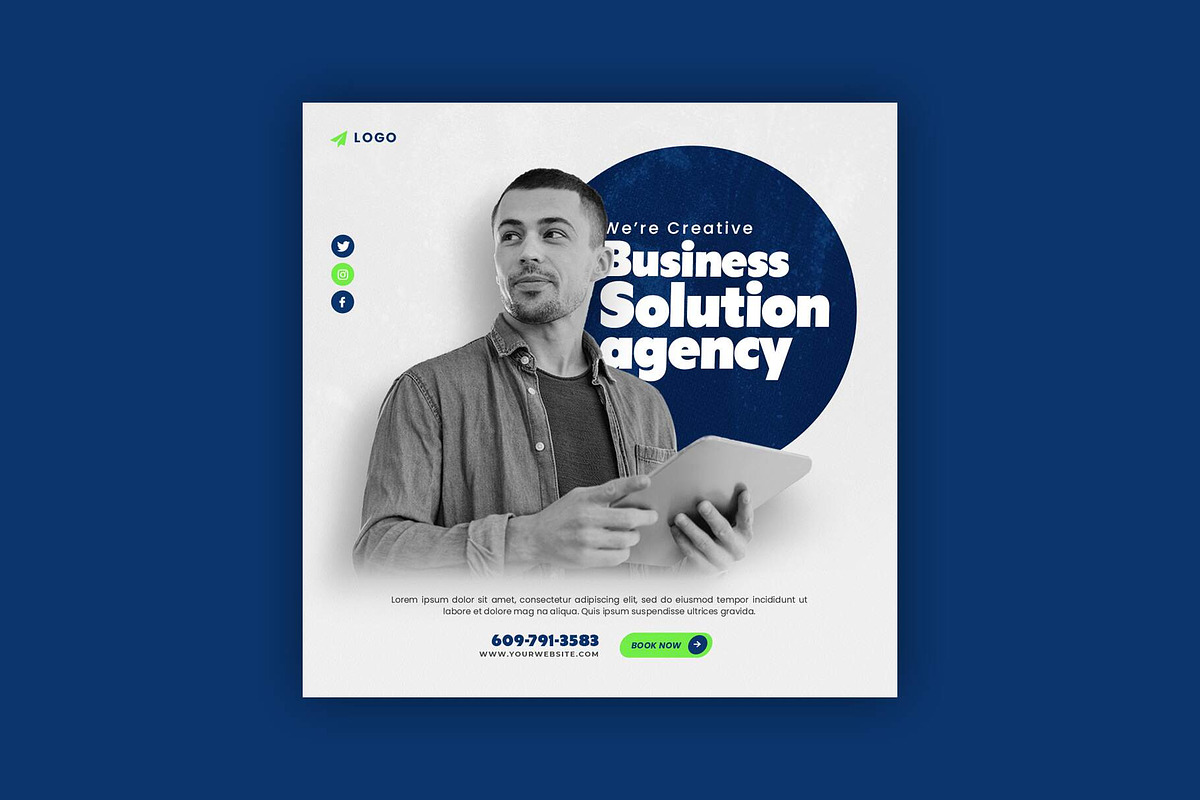 Marketing Agency Post Template, a Social Media Template by Saman Osama