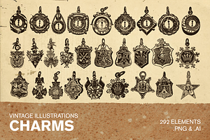 290+ Vintage Illustrations - Charms