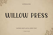 Willow Press - Vintage Serif Font, a Serif Font by V Design Creator (Thumbnail 1 of 9)