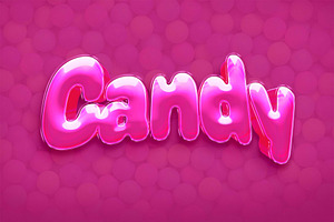 3D Bubble Gum Text Effect Template