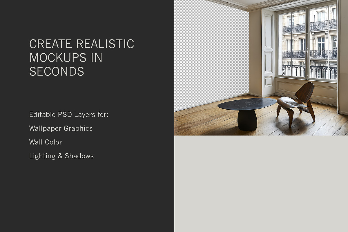 Parisian Home | Room No. 1 Mockup, a Household Mockup by Blixa 6 Studios (Photo 3 of 7)