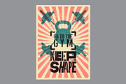 Gym vintage vector poster set., a Sport Illustration by PoPaShop (Thumbnail 3 of 6)