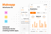 Makeapp Wireframe Kit, a Wireframe Template by Singlayn (Thumbnail 1 of 7)