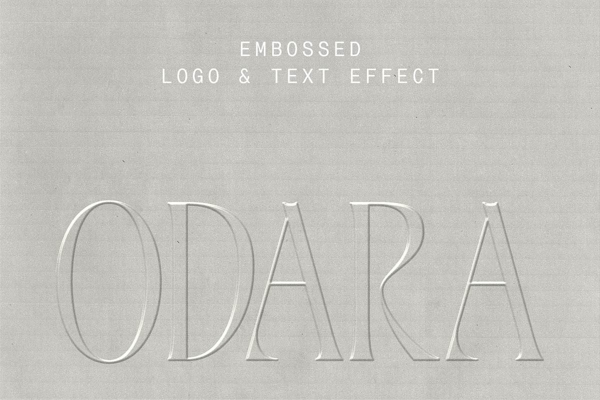 ODARA | Embossed Logo & Text Effect, a Texture Graphic by Universo Gaia @doyougaia (Photo 9 of 15)