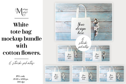 Tote bag Mockup Bundle with cotton.