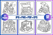 Hygge Vibes Coloring Pages For Adult, a Decorative Illustration by Coco Bloom (Thumbnail 2 of 4)
