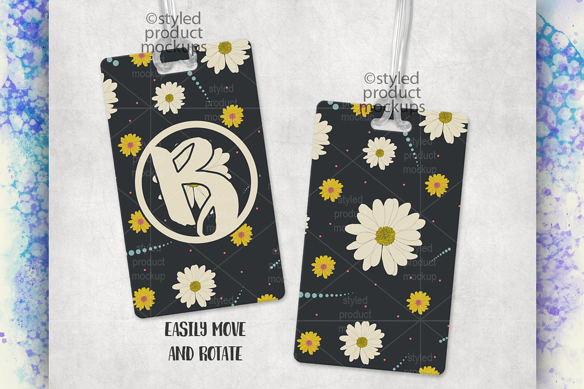 Sublimation rectangle luggage tag, a Product Mockup by StyledProductMockups (Photo 4 of 4)
