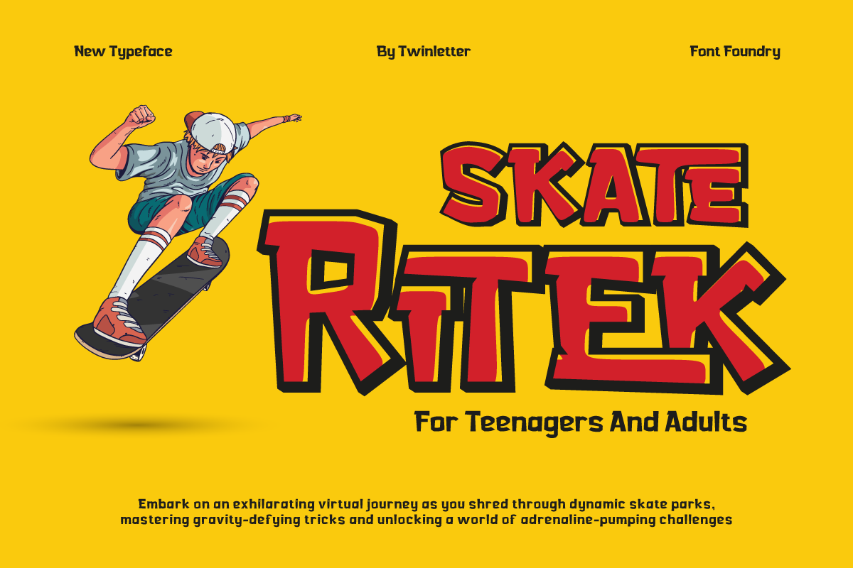 Herloit - Gaming Display Font, a Sans Serif Font by twinstd (Photo 2 of 10)