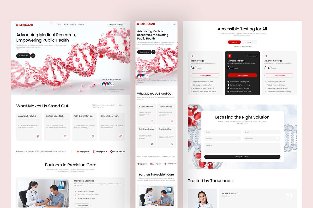 Clinical Laboratory Website UI Figma, an UI Kit Template by peterdraw