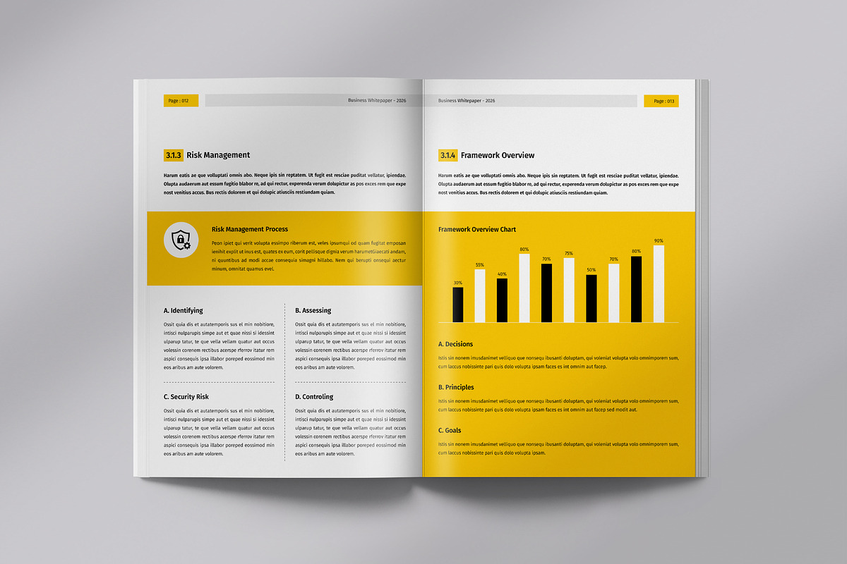 Whitepaper | Canva, Word, InDesign, a Brochure Template by OrcShape (Photo 7 of 17)