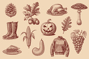 Vintage Autumn Illustrations, a Seasonal Illustration by Graphic Goods (Thumbnail 5 of 8)