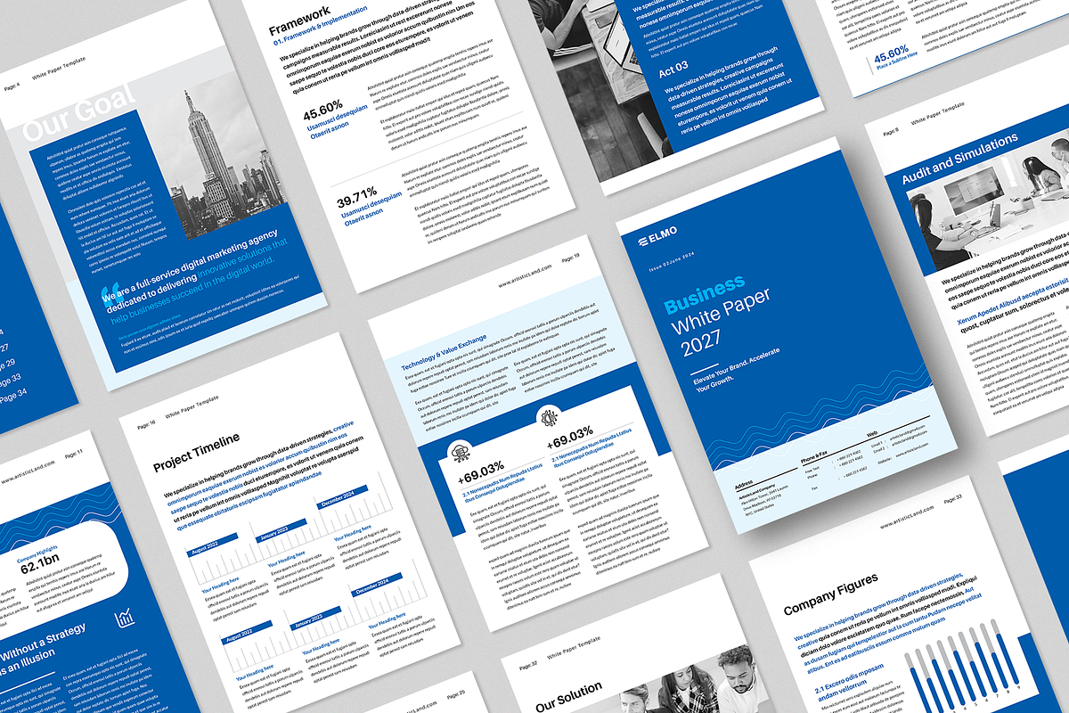 White Paper | Canva, InDesign, a Brochure Template by ArtisticLand