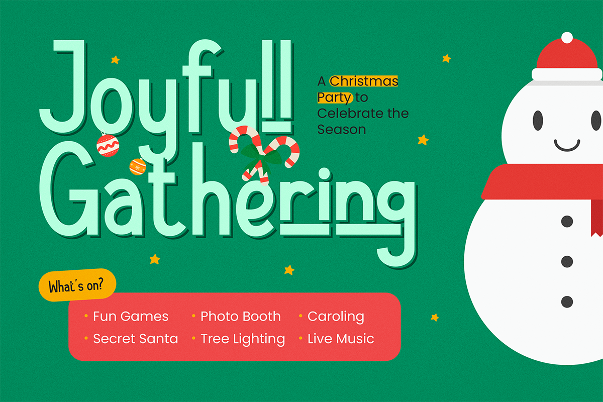 Merryline - Christmas Display Font, a Sans Serif Font by PuriCreative (Photo 3 of 8)