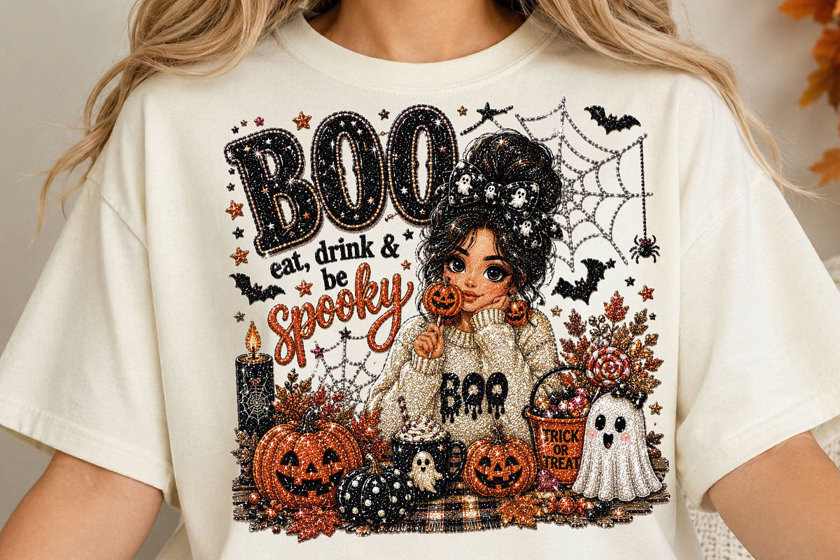 Halloween Boo Girl Glitter SpookyPNG, an Object Illustration by DreamCafeArt (Photo 4 of 6)
