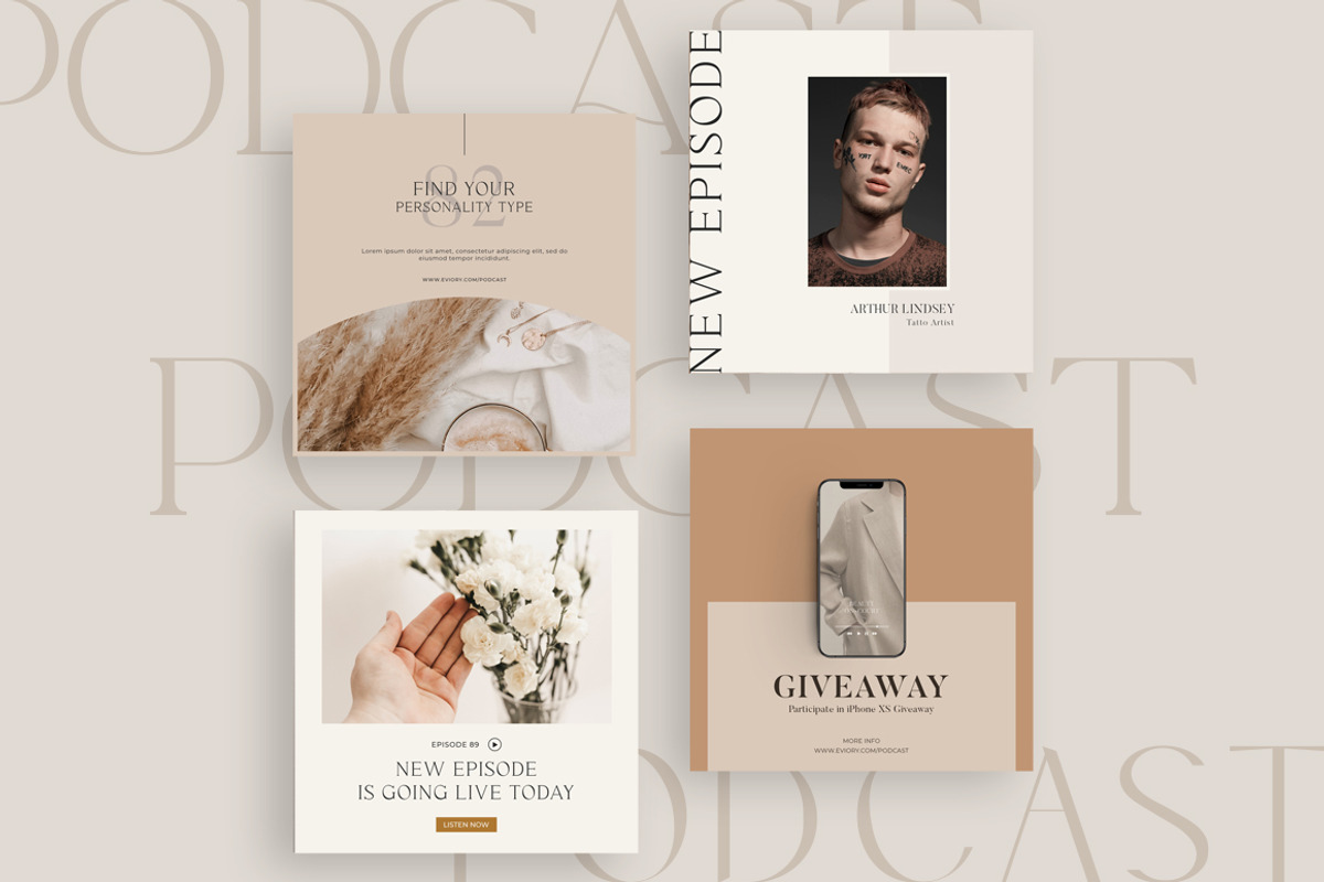 Podcast Instagram Creator CANVA PS, a Social Media Template by Eviory (Photo 8 of 20)