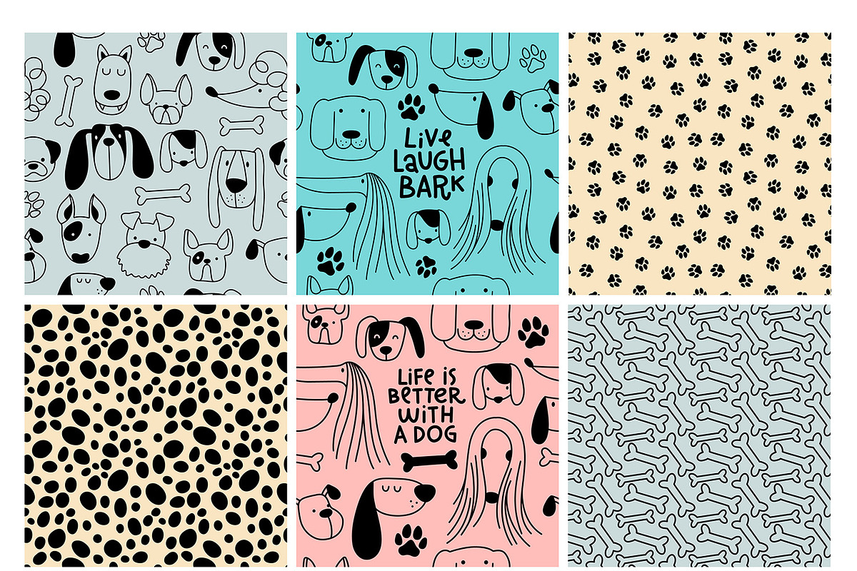 Cute Dogs Vector Set, an Animal Illustration by FourLeafLover (Photo 6 of 17)