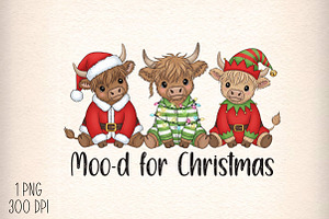 Funny Highland Cow Moo-d for, an Illustration by Daily.Designs