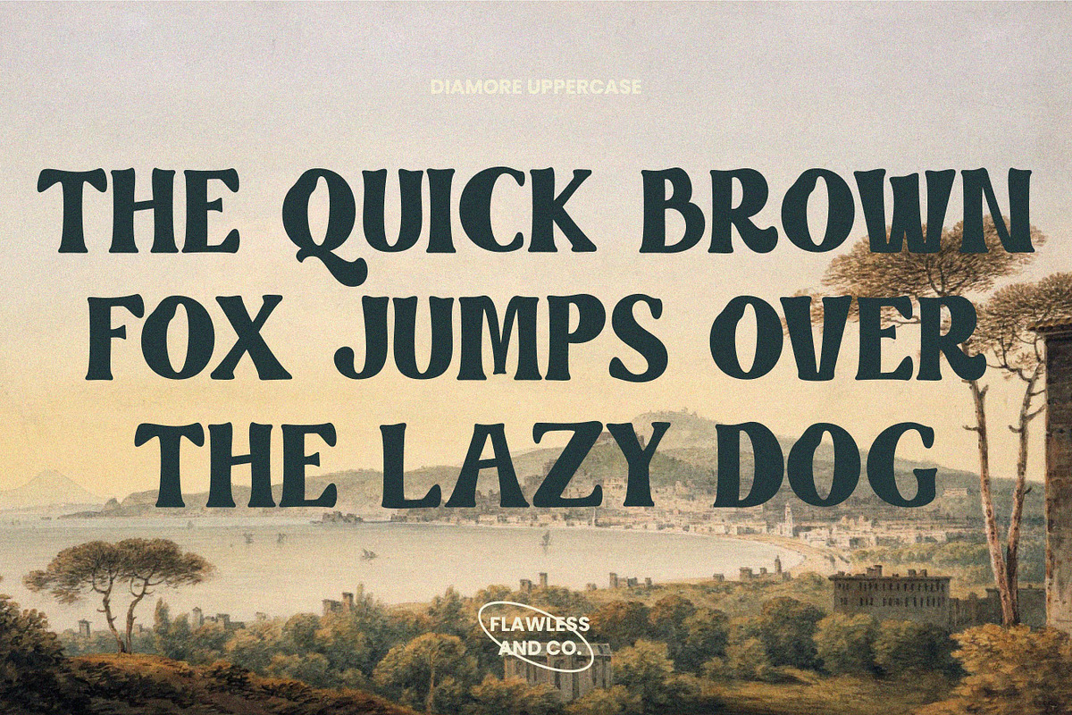 Diamore - Modern Retro Font, a Script Font by Flawless And Co (Photo 5 of 11)