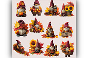 Cute Autumn Gnome PNG Clipart, a Seasonal Illustration by SVGArt (Thumbnail 2 of 5)