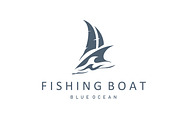 Fishing boat sailboat logo design, a Branding & Logo Template by Maylianaw28 (Thumbnail 1 of 2)