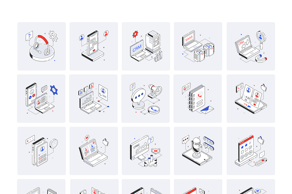 CRM Isometric Icons, an Outline Icon by Vectors Market (Photo 5 of 6)