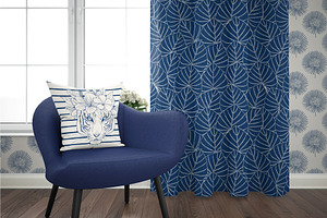 Blue Ink Tropics Graphic Set