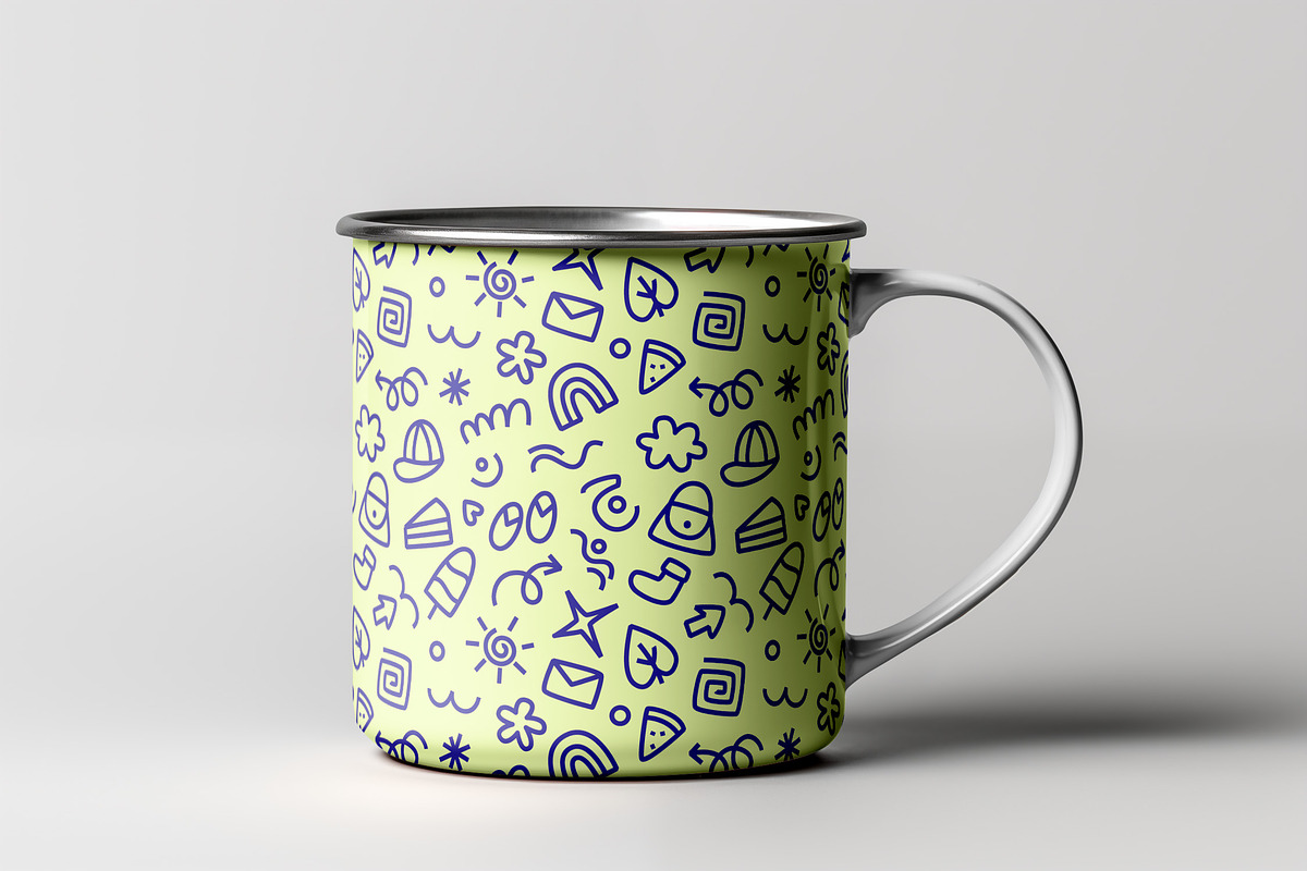 Neon Blue Doodle Pattern, a Pattern Graphic by Neermana (Photo 2 of 5)