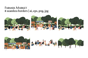 Diverse People Seamless Borders set, a Person Illustration by LyubovZaytseva