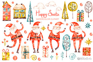 Happy Santa Claus. Christmas clipart