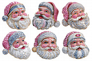 Rhinestone Santa Face Clipart, an Illustration by Daily.Designs (Thumbnail 3 of 4)