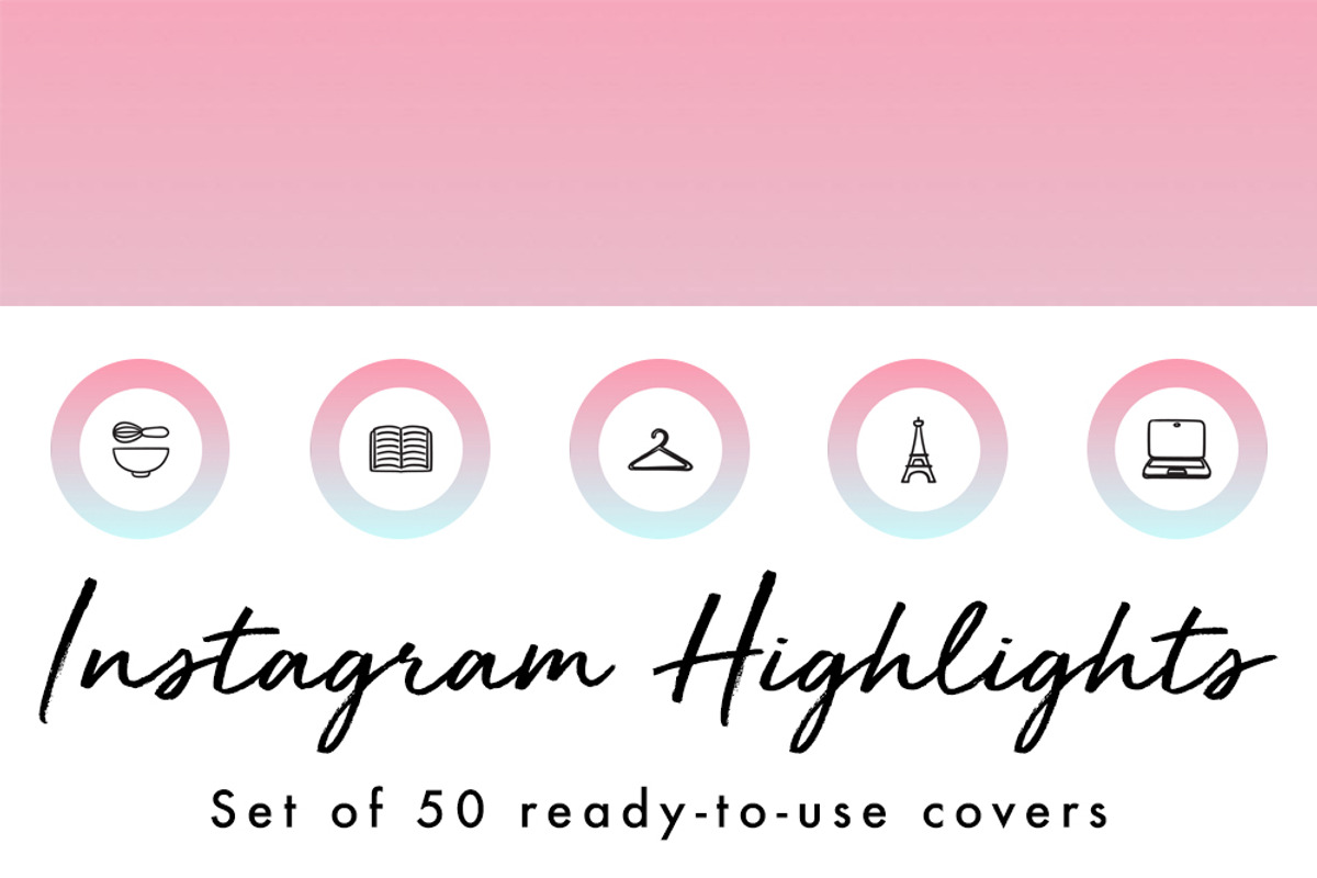 50 Instagram Story Highlight Covers, a Social Media Template by The Reverie Collective