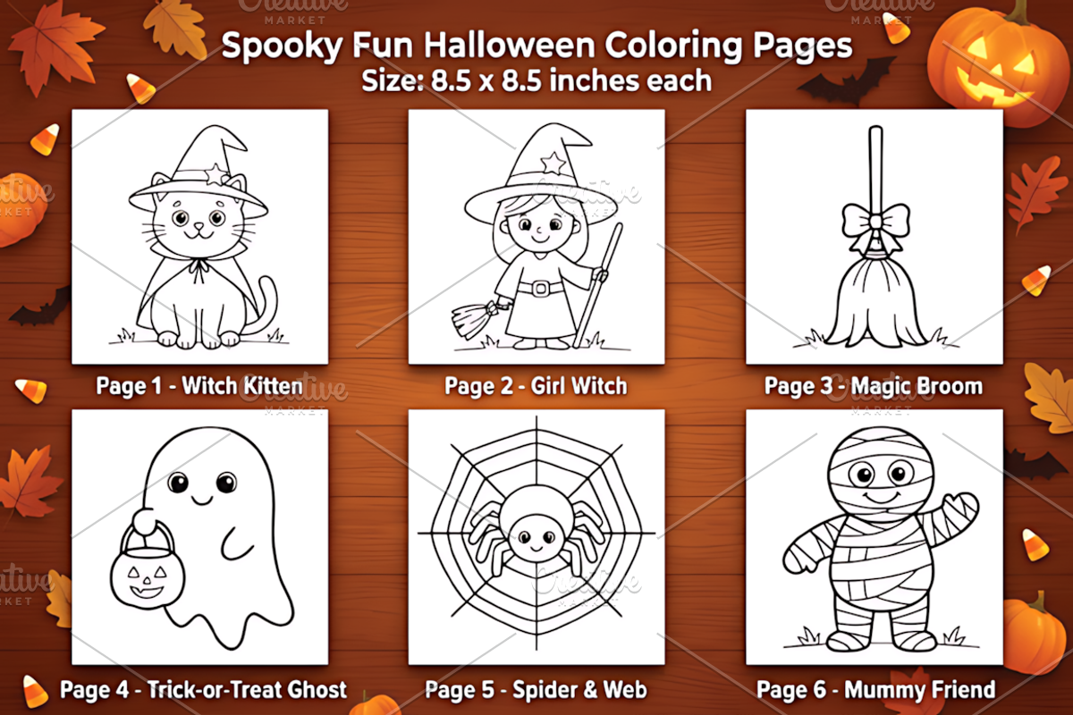 Autumn Halloween Christmas Coloring, a Seasonal Illustration by Design Station (Photo 3 of 4)