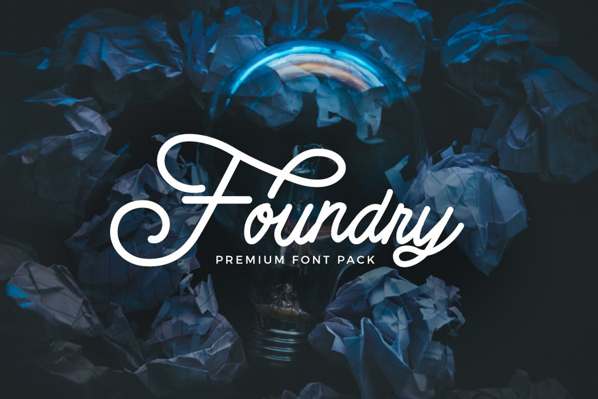 Premium font pack - Foundry, a Handwritten Font by bradastudio (Photo 1 of 4)