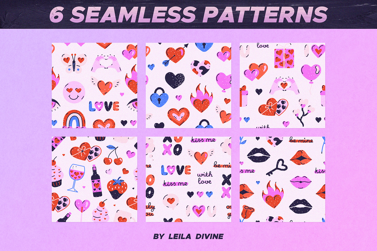 Love in Squares Clipart Collection, a Graphic by Leila Divine (Photo 8 of 14)