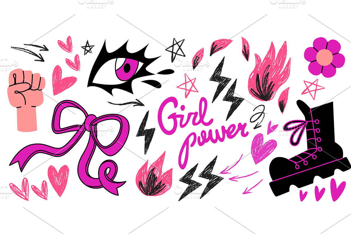 Vibrant girly sticker collection, an Object Illustration by art PVP - market