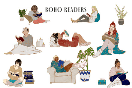 Boho Readers, a Person Illustration by Foxie and the Moon