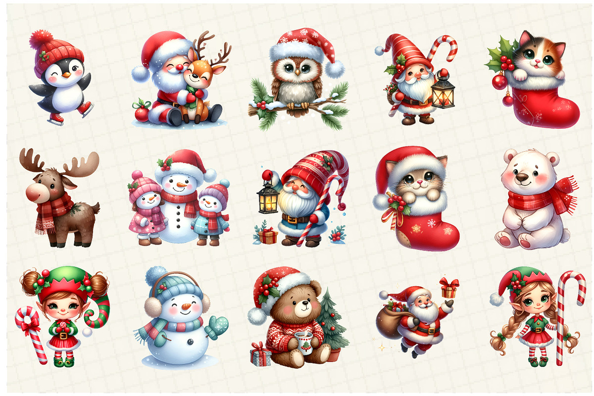 Watercolor Characters Clipart, an Illustration by DreamCafeArt (Photo 2 of 7)