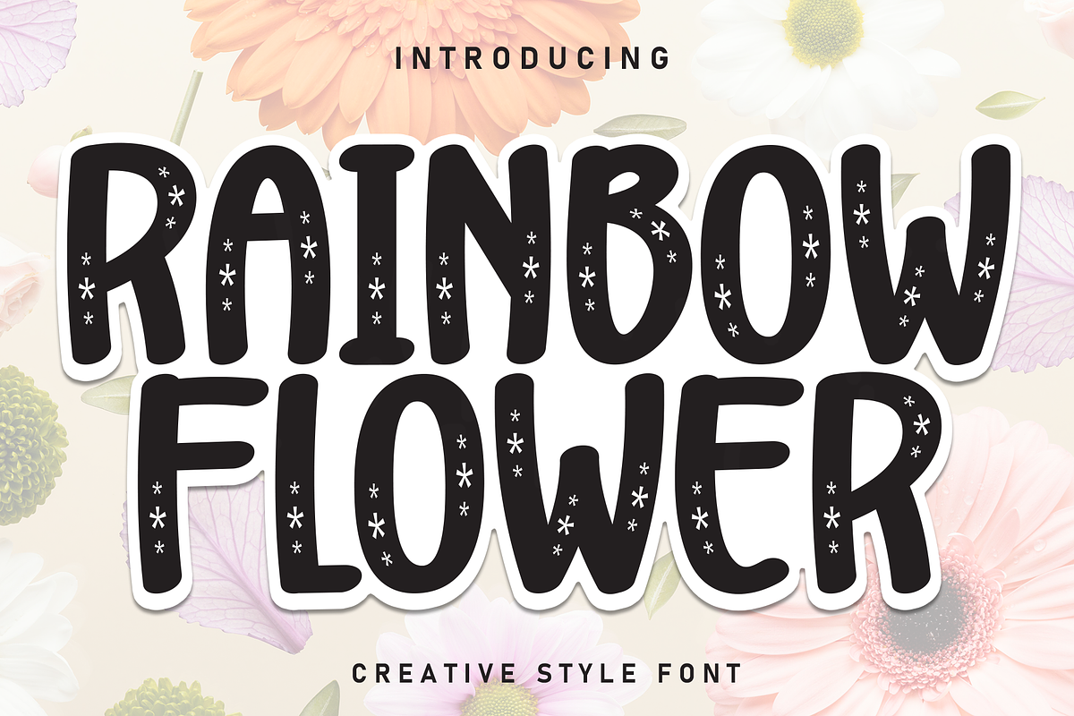 Rainbow Flowers | Script Font, a Script Font by Scratchones (Photo 1 of 8)