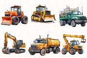 Construction Vehicles Clipart, an Illustration by OK Design (Thumbnail 5 of 5)