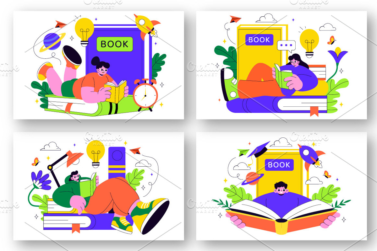 10 Book Week Illustration, an Education Illustration by denayunebgt (Photo 3 of 4)