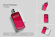iPhone 16 Mockup, an iPhone Mockup by seramoe (Thumbnail 1 of 5)