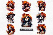 La Catrina Day of the Dead Clipart, a Person Illustration by ThatsDesignArt (Thumbnail 5 of 10)