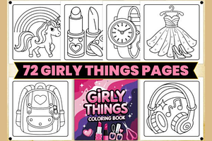 Bold and Easy Girly Things Coloring