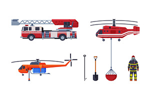 Firefighting Equipment and, an Object Illustration by TopVectors