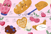 Sweet Cherry Bakery Kawaii Pattern, a Pattern Graphic by Little Creative Scribbles (Thumbnail 3 of 6)