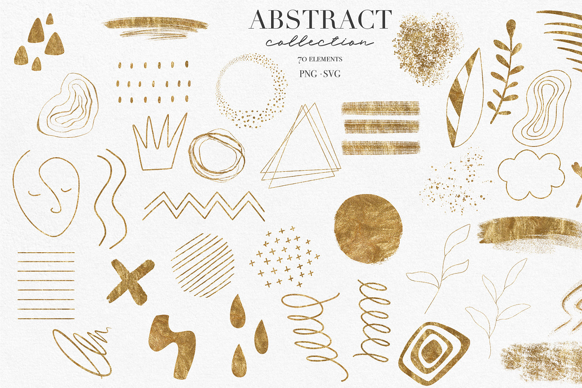 Gold Abstract Design Elements PNG, a Decorative Illustration by LuiDesignStudio (Photo 2 of 5)