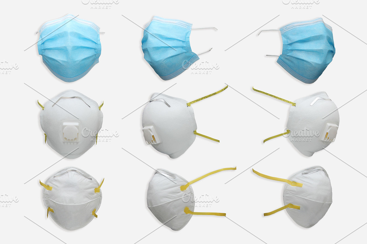 3 Medical Face Mask Mockup Set, a Health & Medical Photo by SkyvaraSupply (Photo 2 of 4)