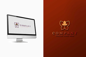 Rose Butterfly Logo Template