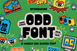 Odd Font | Wobbly Blocky Font, a Sans Serif Font by HeyAidan